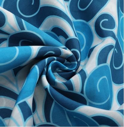 Ocean Braided Silk Petite Hoop Earrings