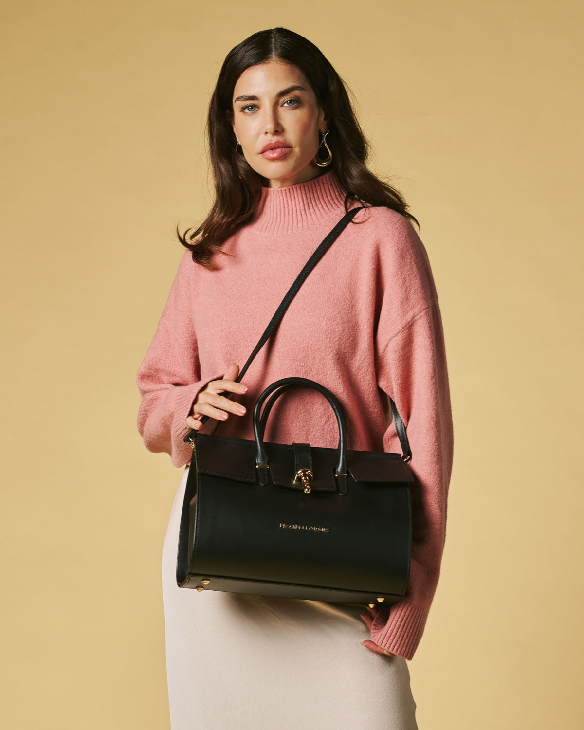 Oriana (black) - Italian calf leather women's handbag (with shoulder strap) — photo 8 of 8