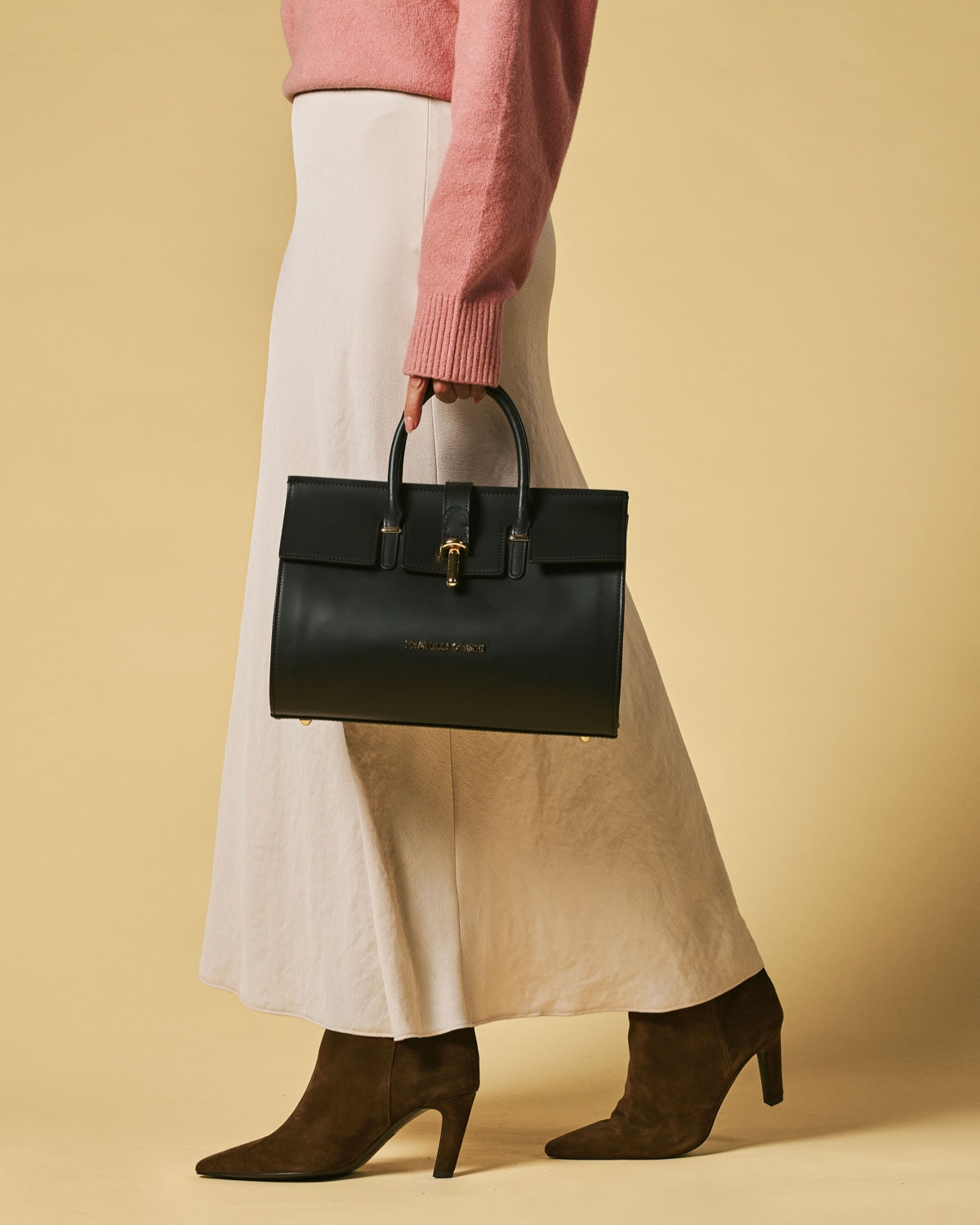 Oriana (black) - Italian calf leather women's handbag (with shoulder strap) — photo 6 of 8