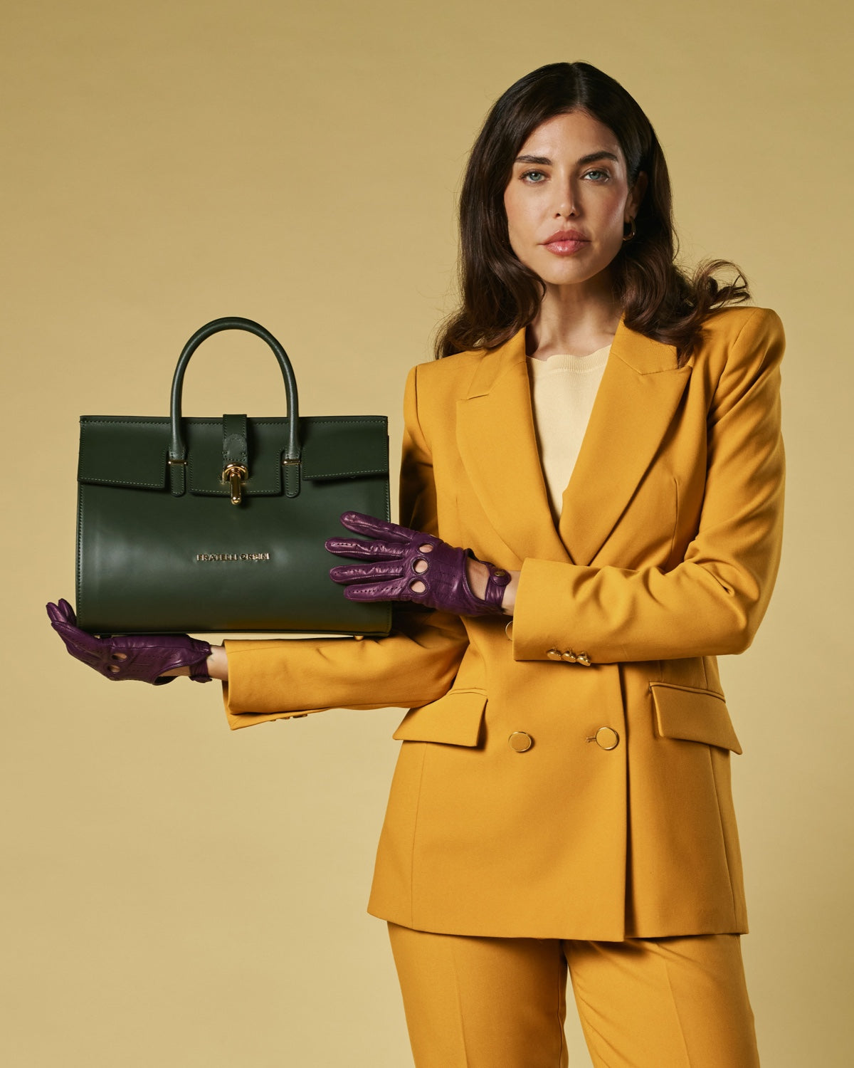Oriana (green) - Italian calf leather women's handbag (with shoulder strap) — photo 2 of 8