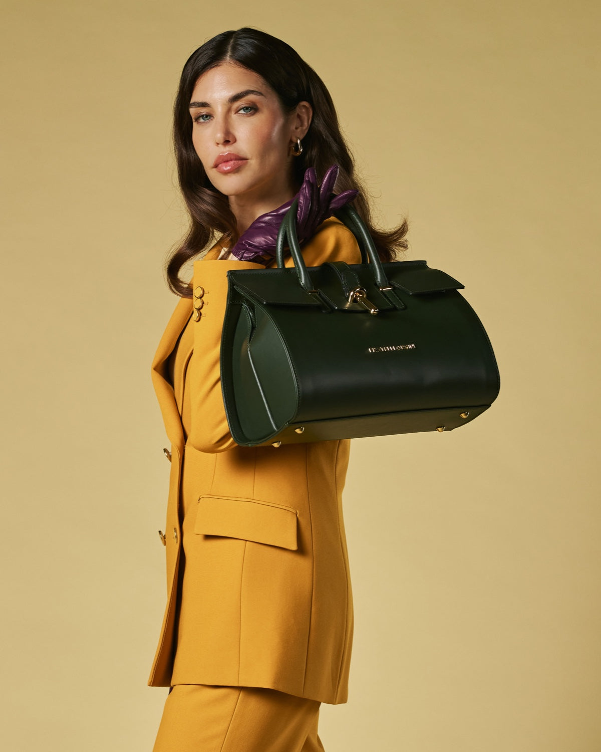 Oriana (green) - Italian calf leather women's handbag (with shoulder strap) — photo 5 of 8