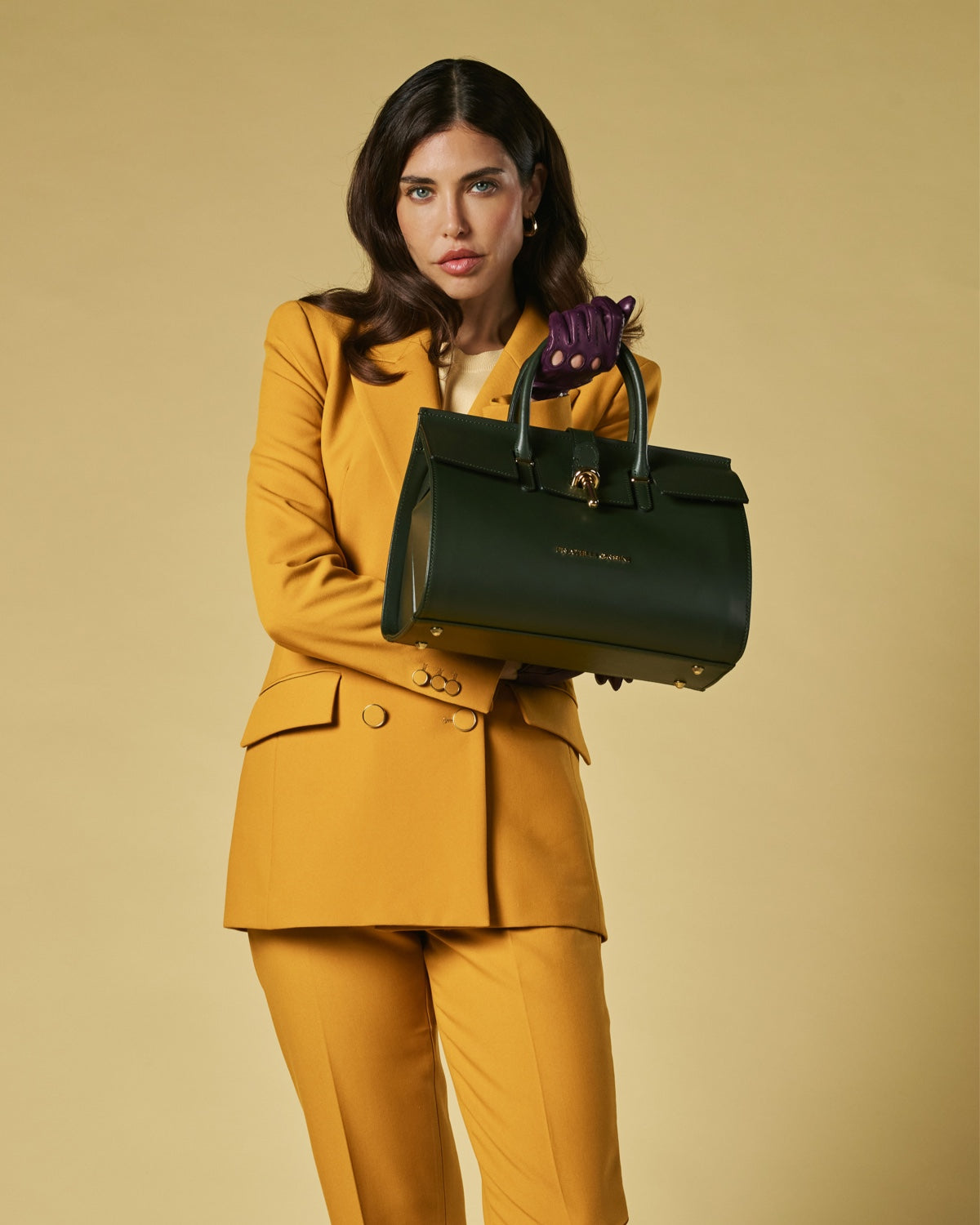 Oriana (green) - Italian calf leather women's handbag (with shoulder strap) — photo 6 of 8
