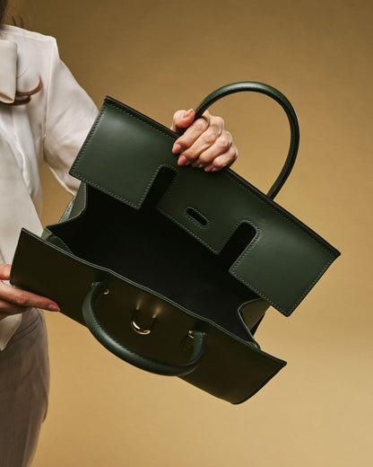 Oriana (green) - Italian calf leather women's handbag (with shoulder strap) — photo 3 of 8