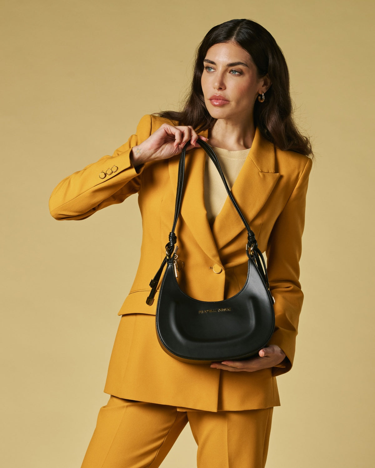 Ornella (black) - Italian calf leather women's crossbody bag (with shoulder strap) — photo 6 of 8