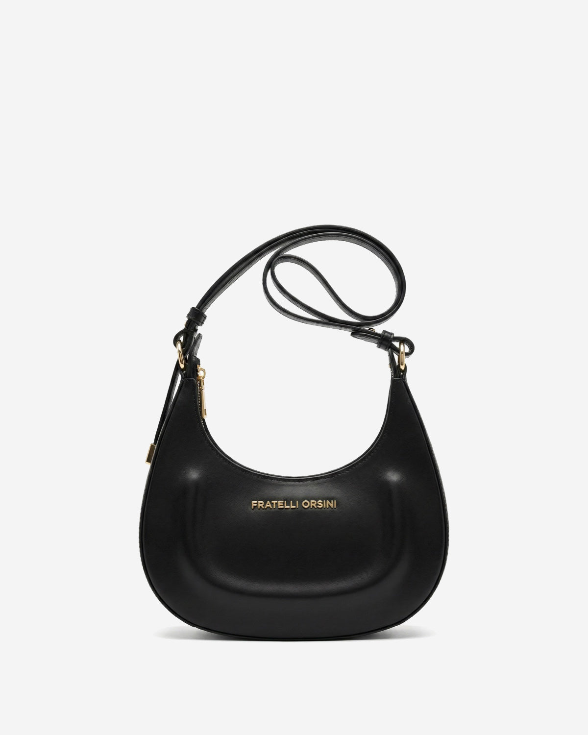 Ornella (black) - Italian calf leather women's crossbody bag (with shoulder strap) — photo 1 of 8