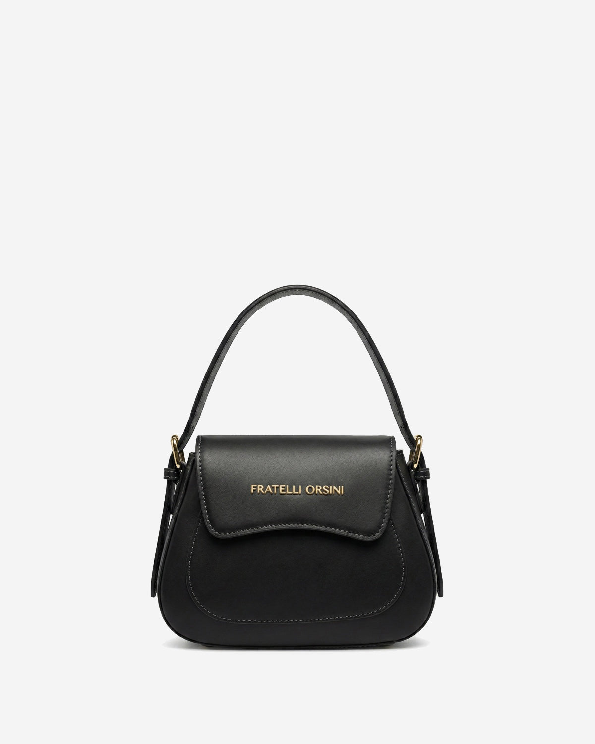 Ottavia (black) - Italian calf leather women's crossbody bag (with shoulder strap) — photo 1 of 8