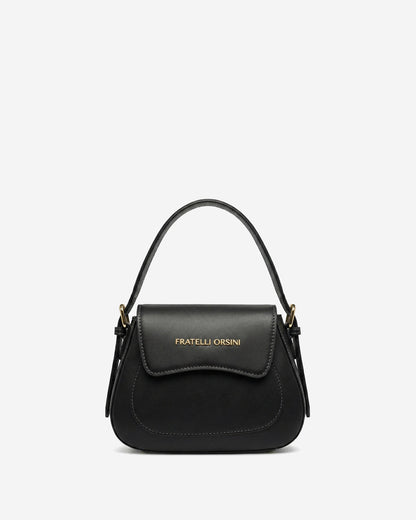 Ottavia (black) - Italian calf leather women's crossbody bag (with shoulder strap) — photo 1 of 8