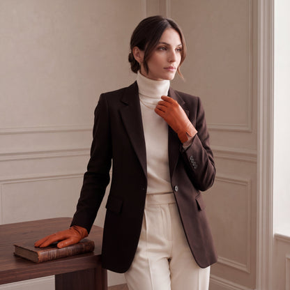 P2666 (orange) – Women’s unlined Italian lambskin leather dress gloves — photo 4 of 10