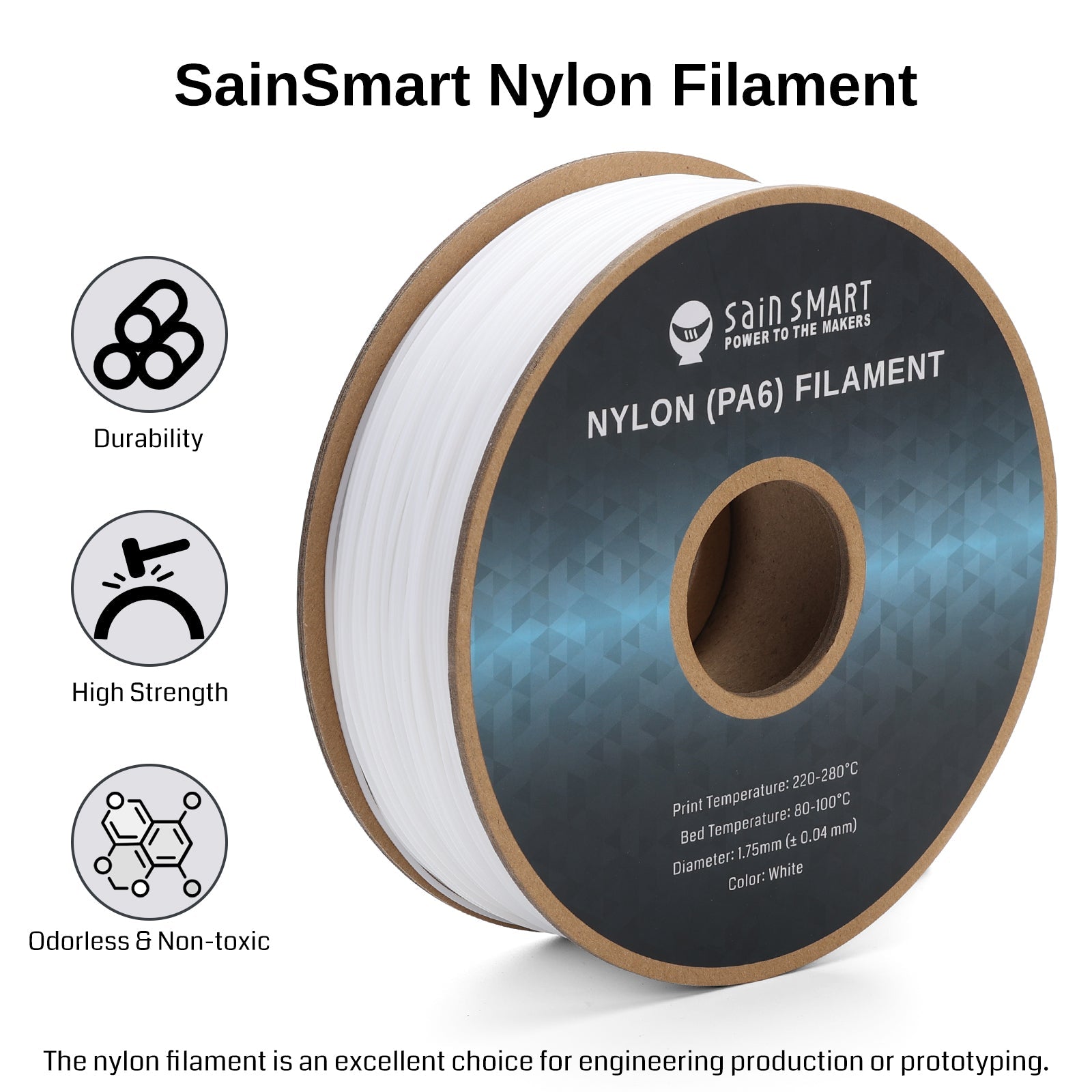 PA6 Nylon Filament 1.75mm, 1kg, Accuracy +/- 0.04 mm — photo 2 of 6