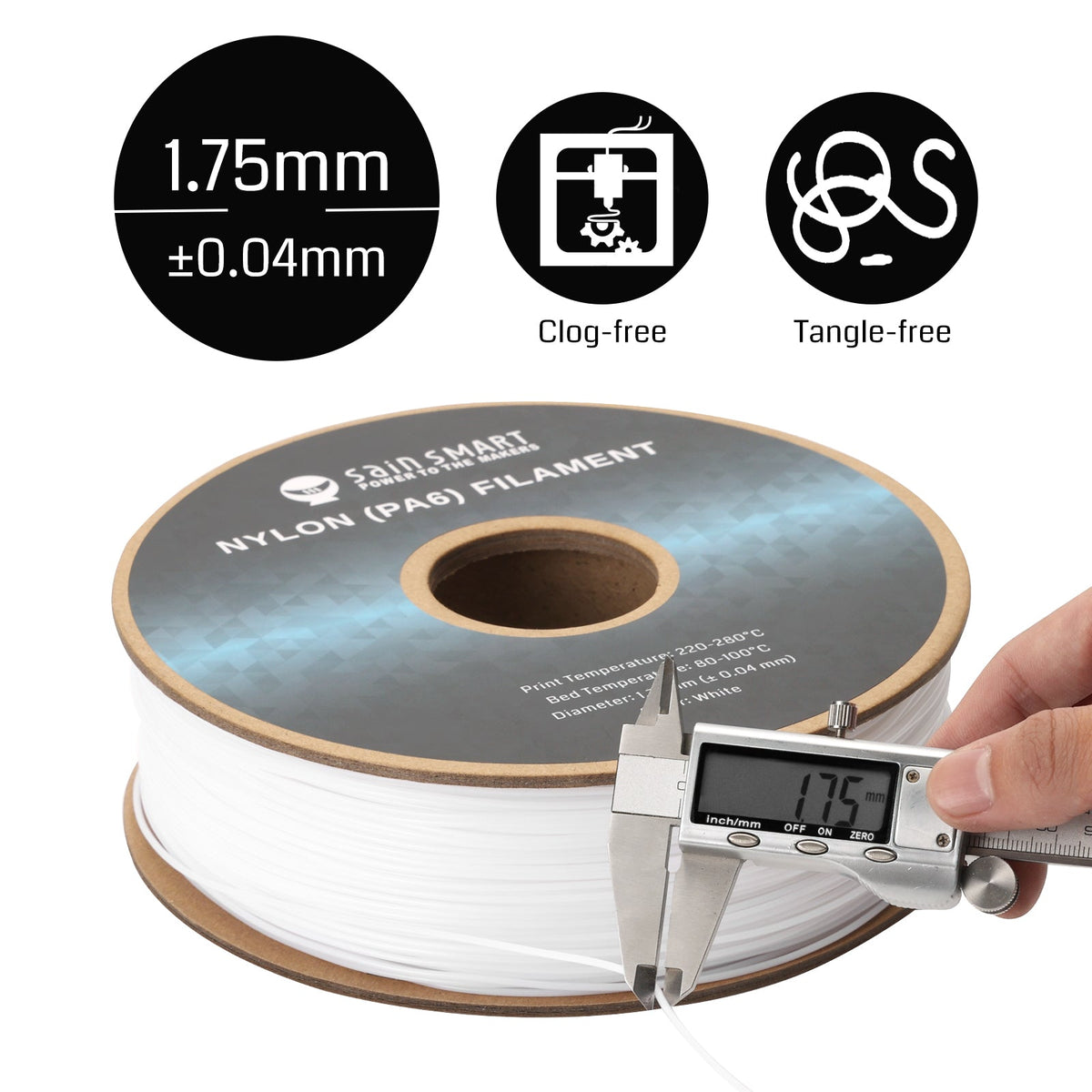 PA6 Nylon Filament 1.75mm, 1kg, Accuracy +/- 0.04 mm — photo 5 of 6
