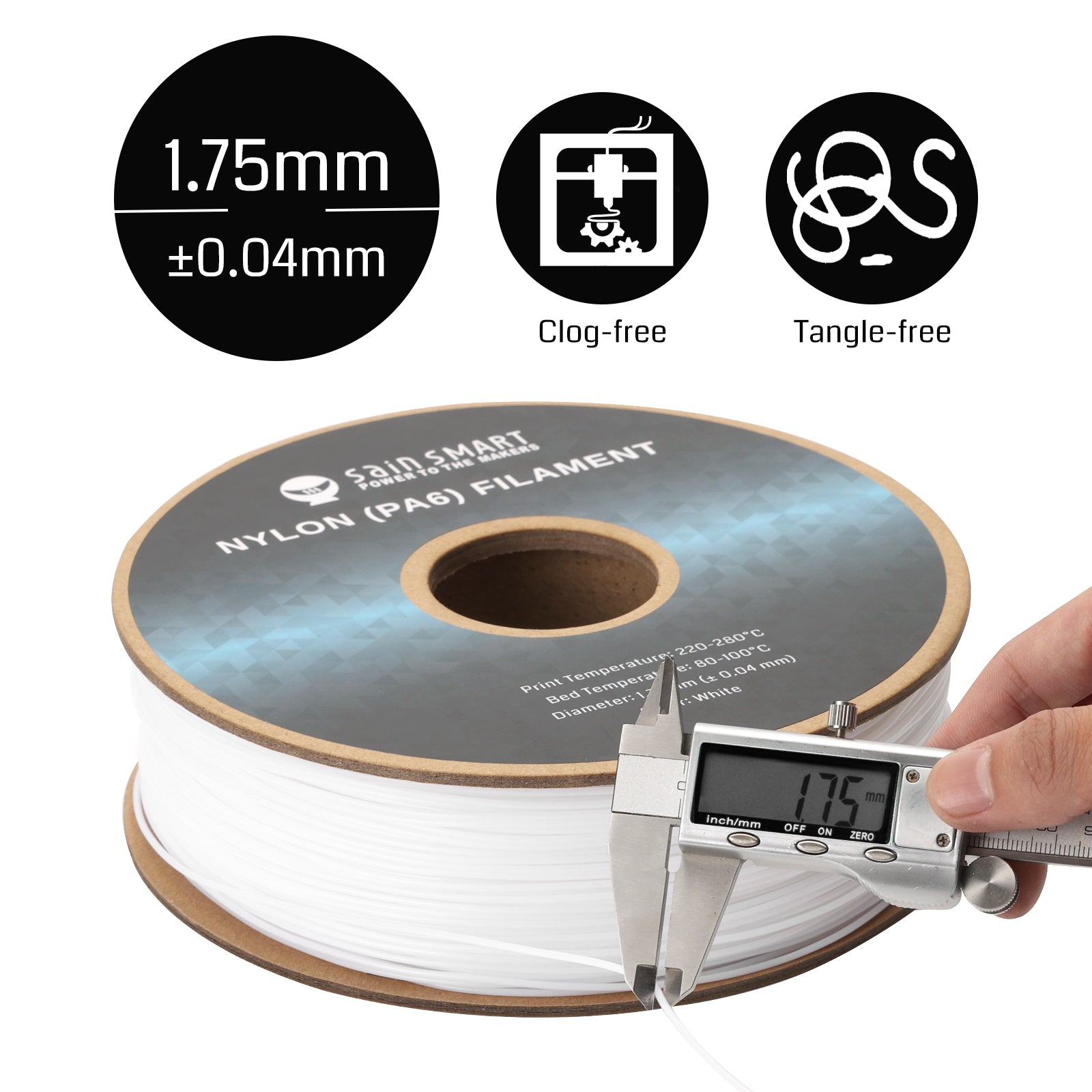 PA6 Nylon Filament 1.75mm, 1kg, Accuracy +/- 0.04 mm — photo 5 of 6