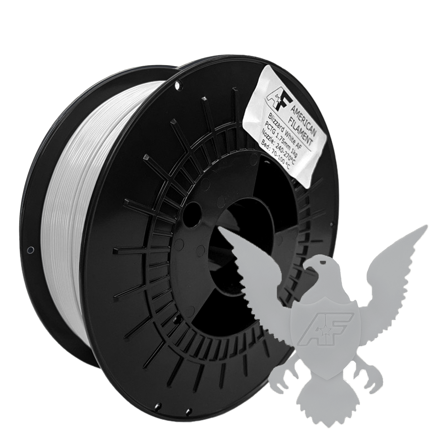 Filamento PCTG Blizzard White AF de 1,75 mm ¡Hecho en EE. UU.!