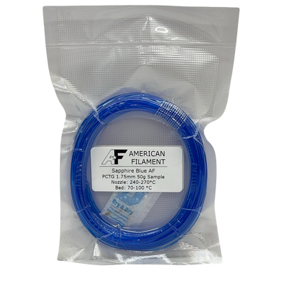 Filamento PCTG Azul Zafiro Transparente AF 1.75mm ¡Hecho en EE. UU.!