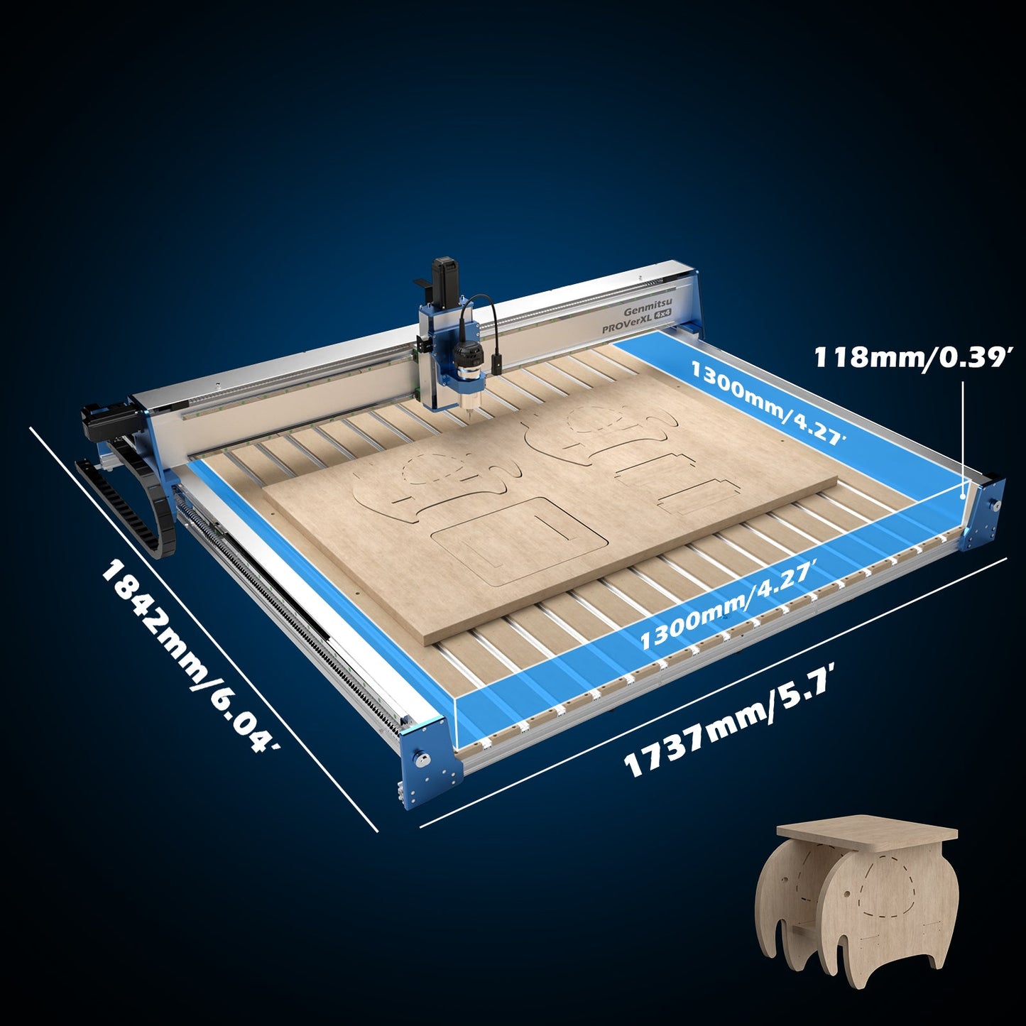 PROVerXL 4x4 CNC Router Machine, Support Dual Z-Axis, Closed-loop Stepper Motor, Ball Screw Drive System, 1300x1300 Work Area for Wood Metal Carving — photo 2 of 10