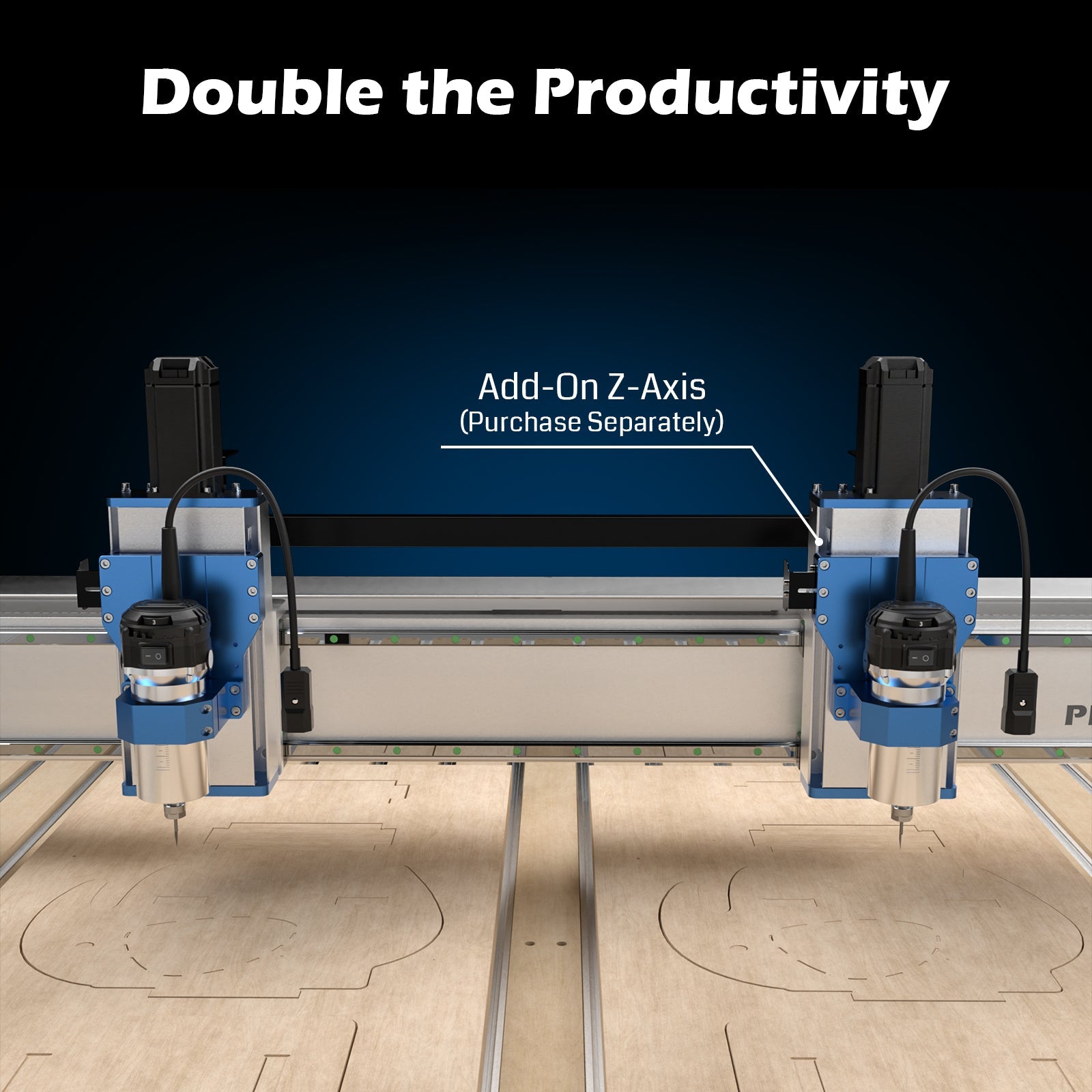 PROVerXL 4x4 CNC Router Machine, Support Dual Z-Axis, Closed-loop Stepper Motor, Ball Screw Drive System, 1300x1300 Work Area for Wood Metal Carving — photo 6 of 10