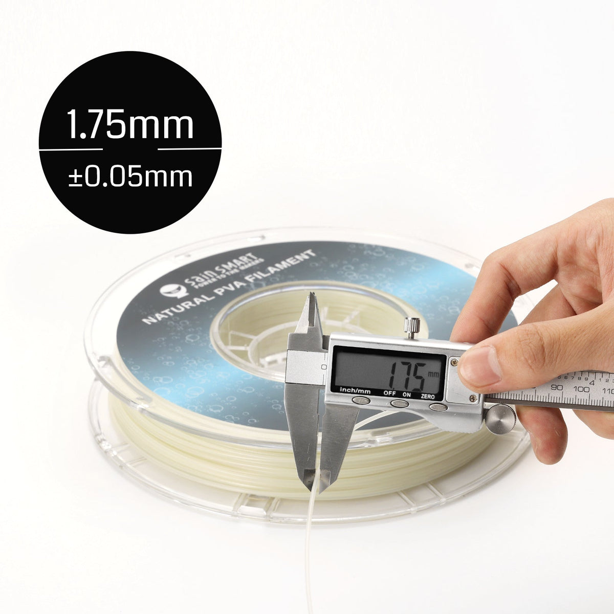 Natural PVA Dissolvable Filament, Water Soluble Support 1.75mm, 0.5kg/1.1lbs, Accuracy +/- 0.05mm — photo 6 of 6