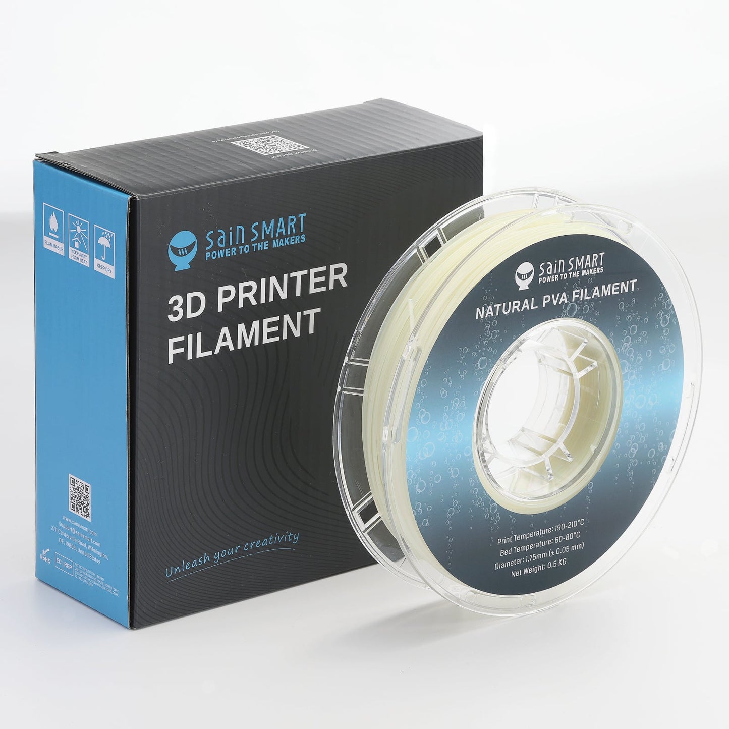 Natural PVA Dissolvable Filament, Water Soluble Support 1.75mm, 0.5kg/1.1lbs, Accuracy +/- 0.05mm — photo 2 of 6