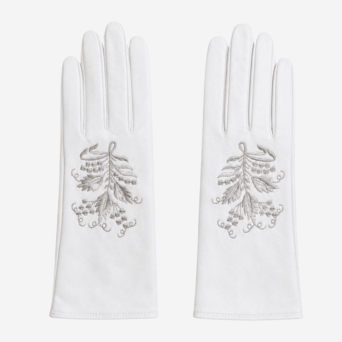 PZ01G (white) – Unlined Italian lambskin embroidered dress gloves — photo 1 of 10