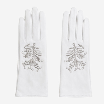 PZ01G (white) – Unlined Italian lambskin embroidered dress gloves — photo 1 of 10