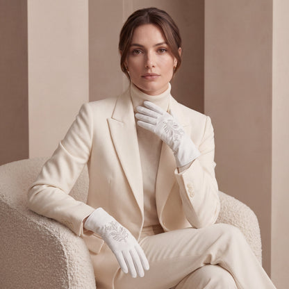 PZ01G (white) – Unlined Italian lambskin embroidered dress gloves — photo 4 of 10