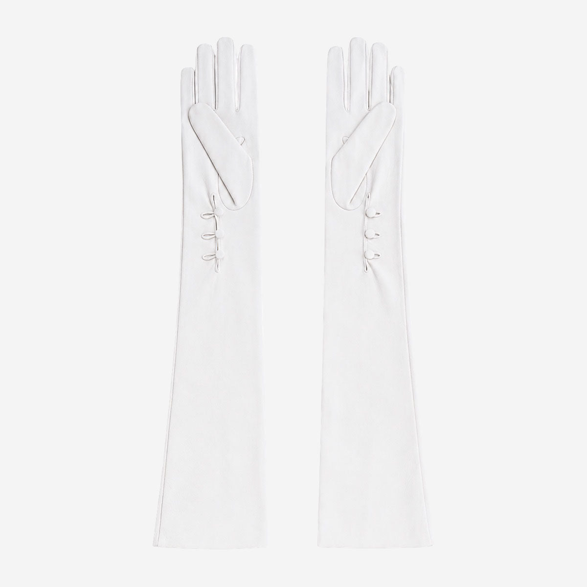 PZ01W14G (white) - Unlined Italian lambskin 16-button opera gloves with embroidery — photo 2 of 10