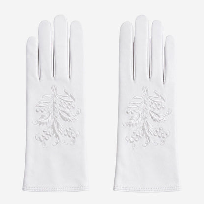 PZ01 (white) – Embroidered unlined Italian lambskin opera gloves — photo 1 of 10
