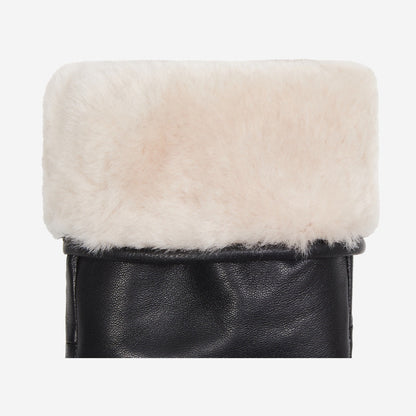 Paris (black) – Sheepskin leather mittens with lambswool lining and touchscreen feature — photo 5 of 10