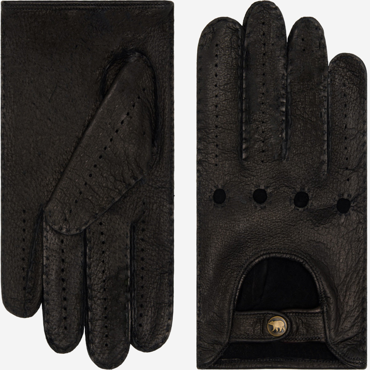 Marcello (black) – Luxurious Italian peccary driving gloves — photo 1 of 10