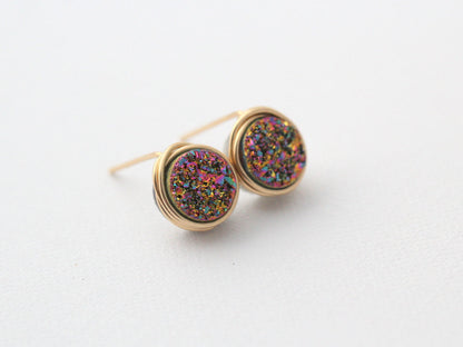 Petite Druzy Studs - Unicorn