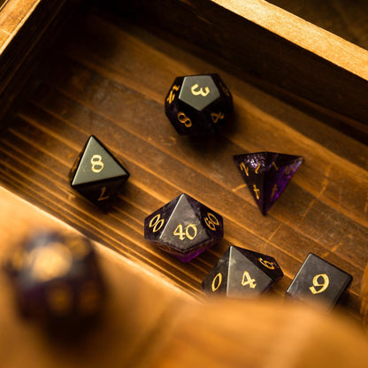 Lila Edelstein Amethyst DND Würfel-Set