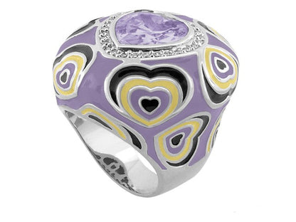 Retro Hearts Ring