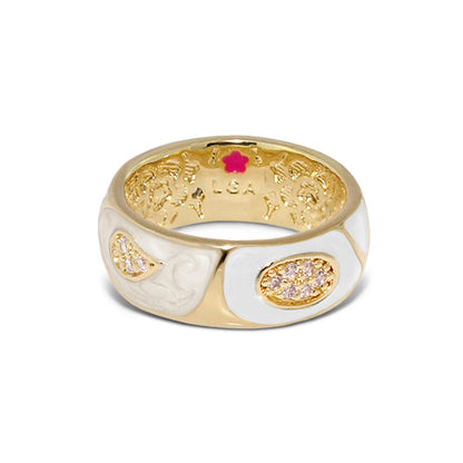 Butterfly World Band Ring — Pavé Leaf