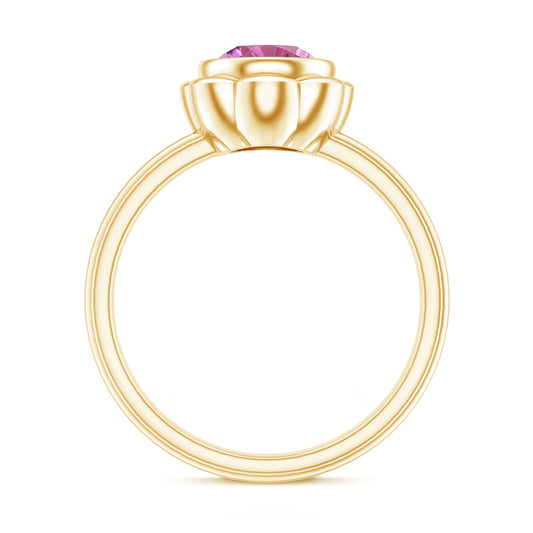 1 Carat Round Pink Tourmaline Flower Engagement Ring — photo 2 of 10