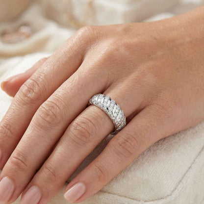 The Swirling Ribbon: 1.38ct Moissanite Dome Eternity Band