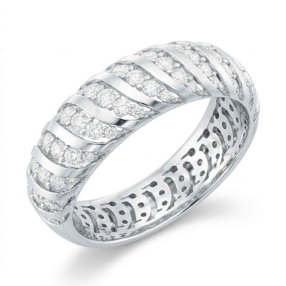 The Swirling Ribbon: 1.38ct Moissanite Dome Eternity Band