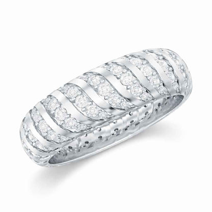 The Swirling Ribbon: 1.38ct Moissanite Dome Eternity Band