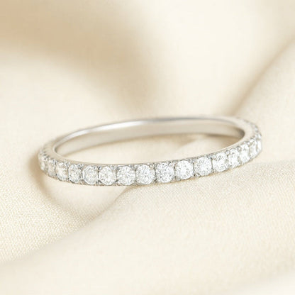 The Delicate Whisper: 1.5mm Moissanite Stackable Eternity Band