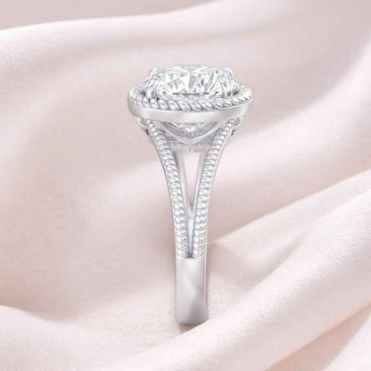 The Eternal Knot: Oval Moissanite Celtic Trinity Engagement Ring