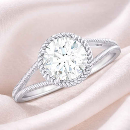 The Eternal Knot: Oval Moissanite Celtic Trinity Engagement Ring