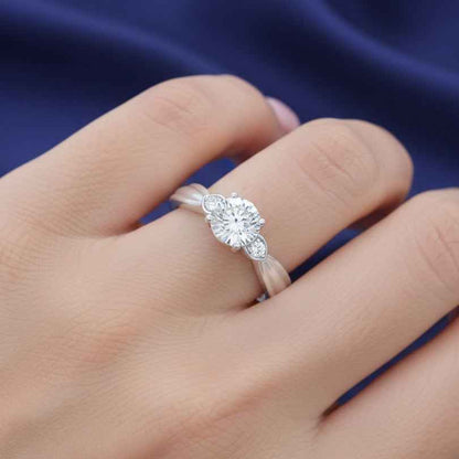 The Radiant Trilogy: 0.5ct Moissanite Three-Stone Ring