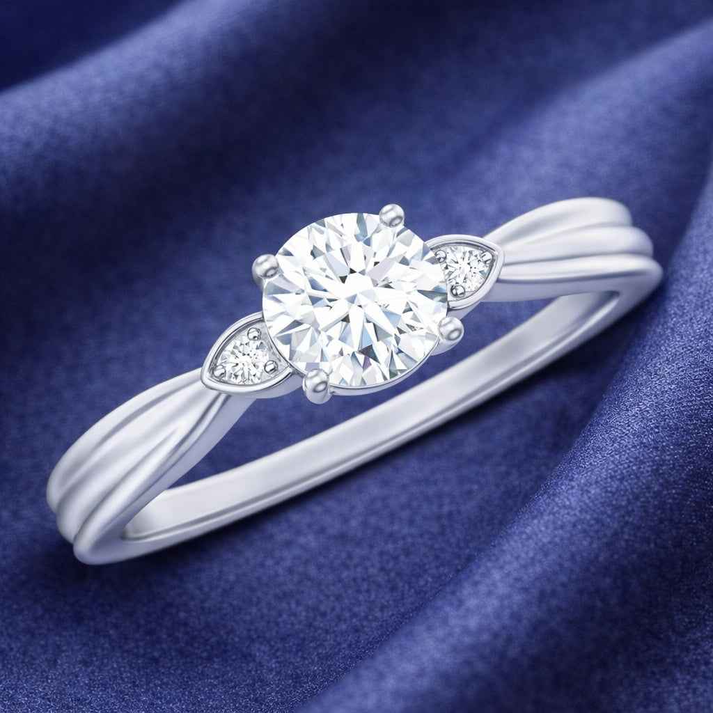 The Radiant Trilogy: 0.5ct Moissanite Three-Stone Ring