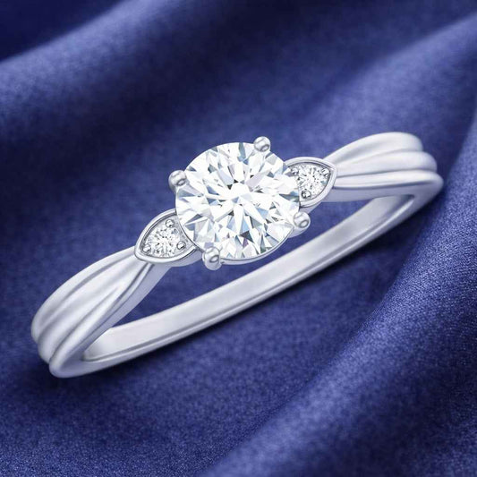 The Radiant Trilogy: 0.5ct Moissanite Three-Stone Ring