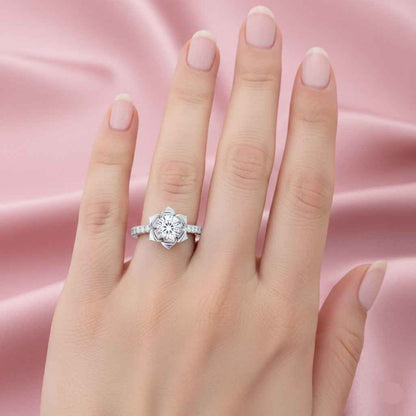 The Blooming Blossom: 1ct Moissanite Floral Engagement Ring