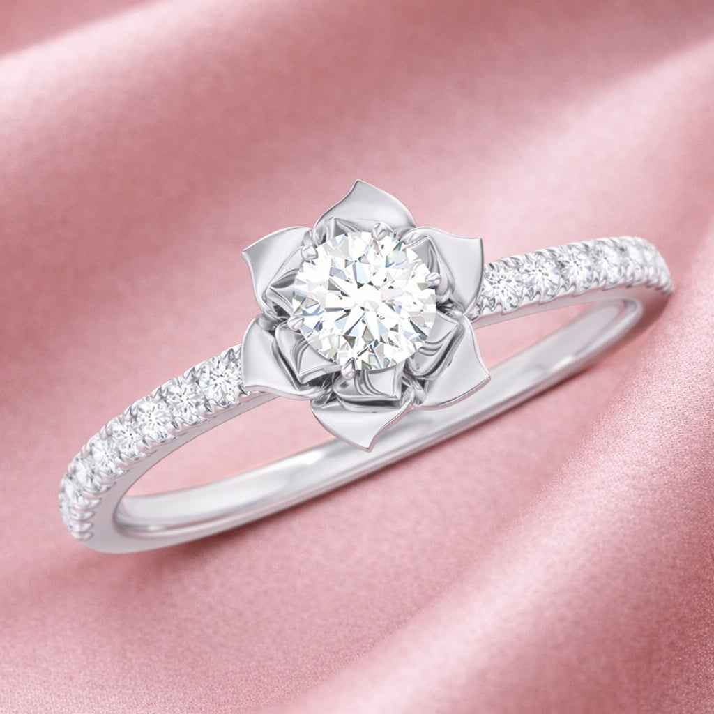 The Blooming Blossom: 1ct Moissanite Floral Engagement Ring