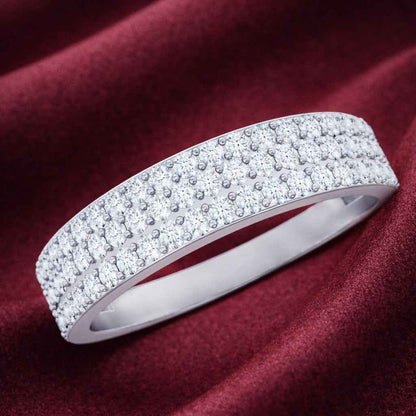 The Luminous Cascade: 1.5ct Triple-Row Moissanite Eternity Band
