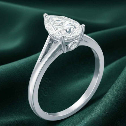 The Radiant Pear: Moissanite Split-Shank Engagement Ring