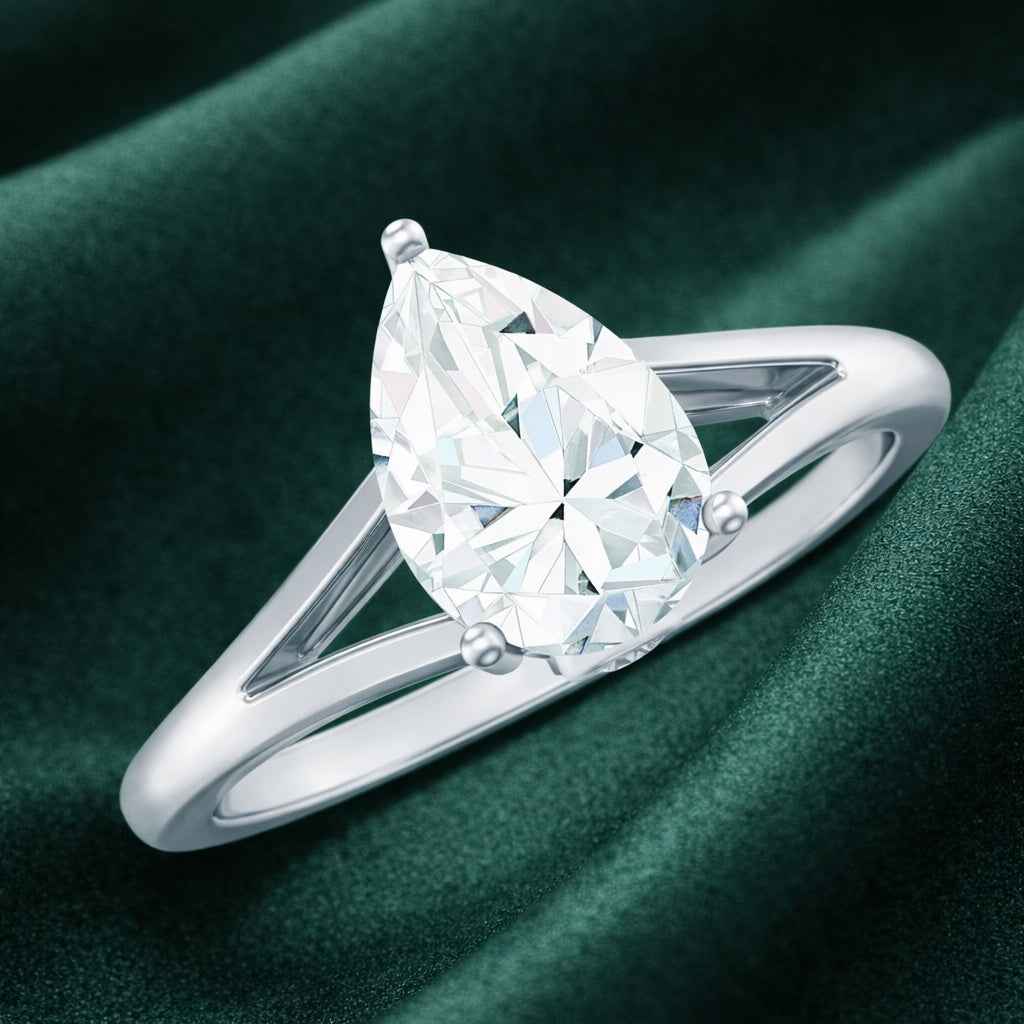 The Radiant Pear: Moissanite Split-Shank Engagement Ring