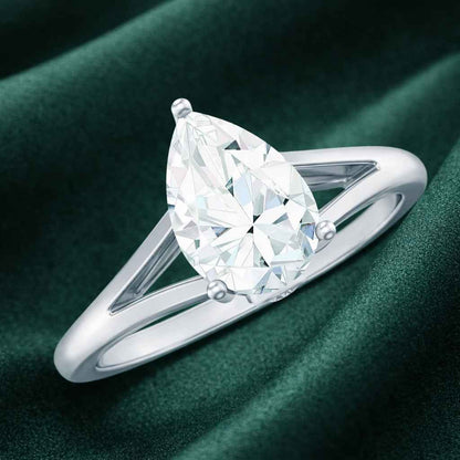 The Radiant Pear: Moissanite Split-Shank Engagement Ring