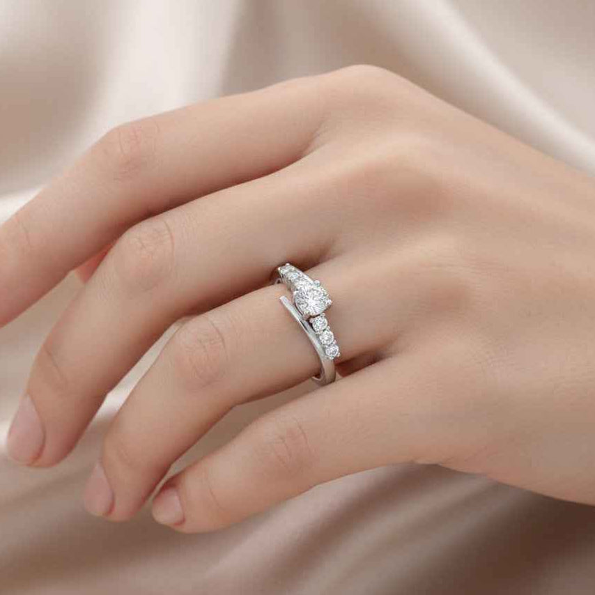 The Radiant Cushion: 3 Carat Moissanite Halo Bridal Set
