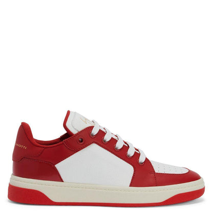 Giuseppe Zanotti GZ94 Premium Low-Top Sneakers In White Leather With Black Accents